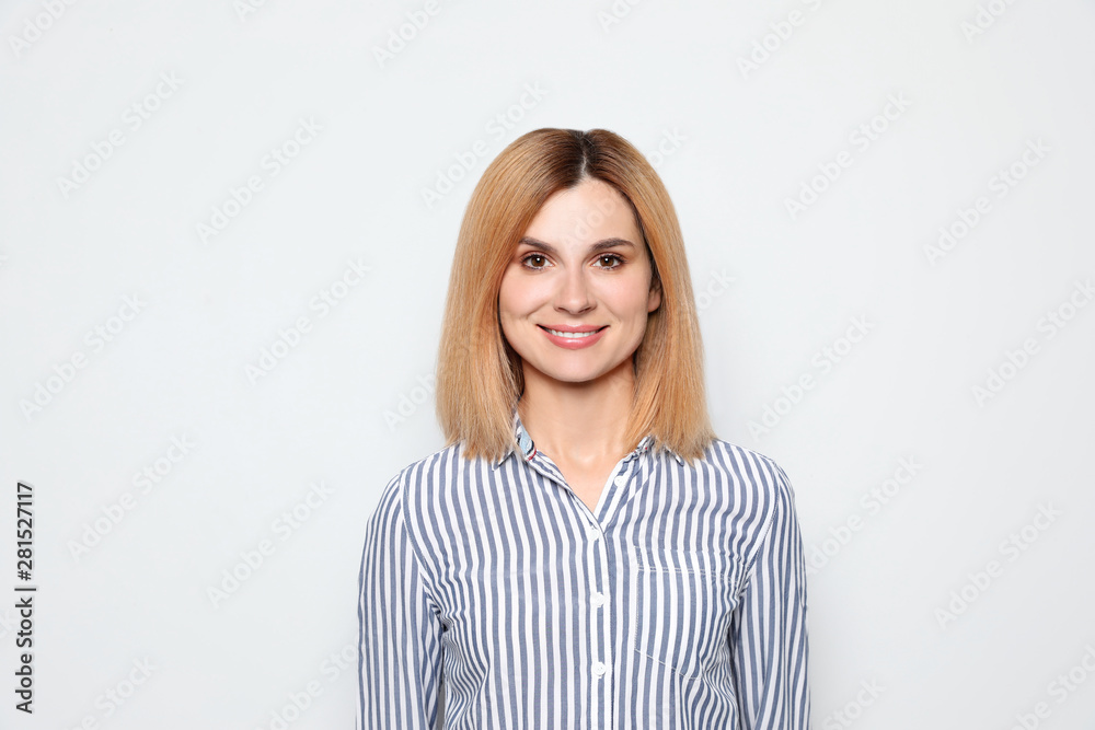 Portrait of woman with beautiful face on white background Portrait of woman with beautiful face on white background