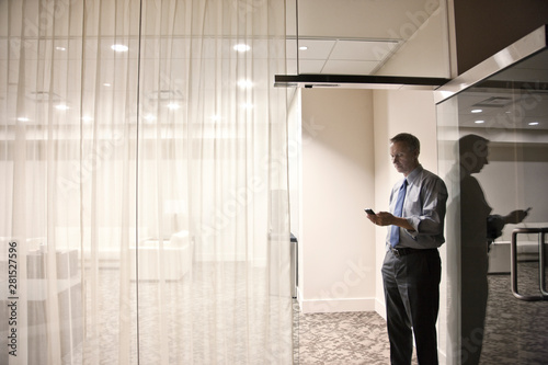 Wallpaper Mural Businessman using smartphone in conference room Torontodigital.ca