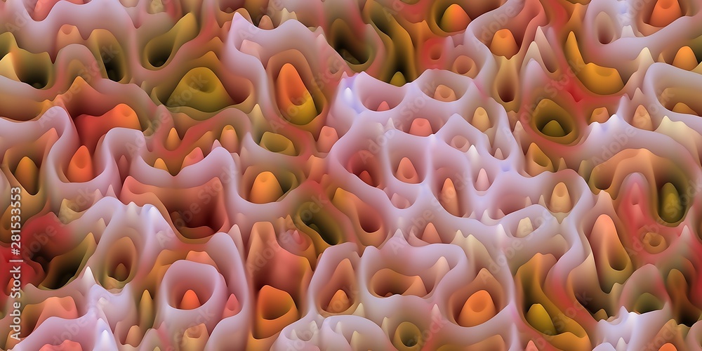 Smooth waxy spikes like melted wax or coral or organic surfac Smooth waxy spikes like melted wax or coral or organic surfac