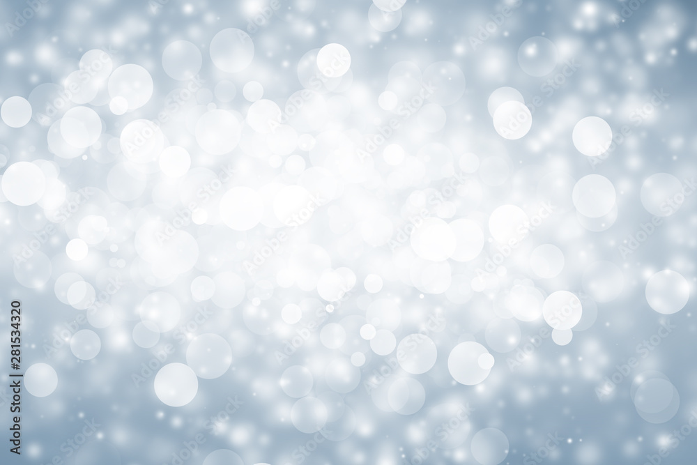 white bokeh blur background / Circle light on blue background / abstract light background white bokeh blur background / Circle light on blue background / abstract light background