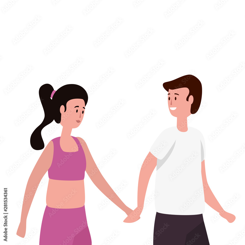 cute lovers couple avatars characters