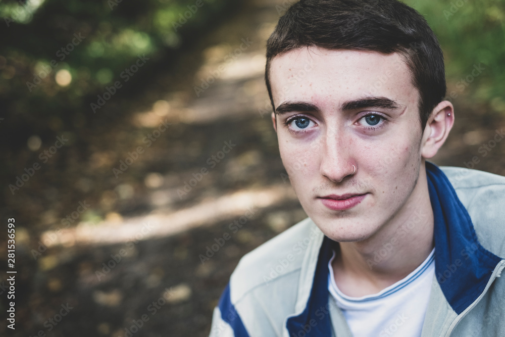 Portrait of teenage boy with piercing Portrait of teenage boy with piercing