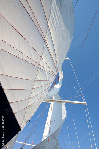 detail of sail masts, sailboats