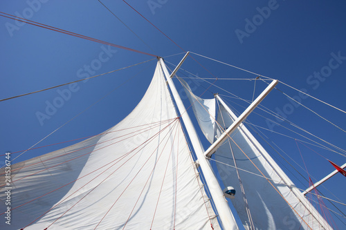 detail of sail masts, sailboat