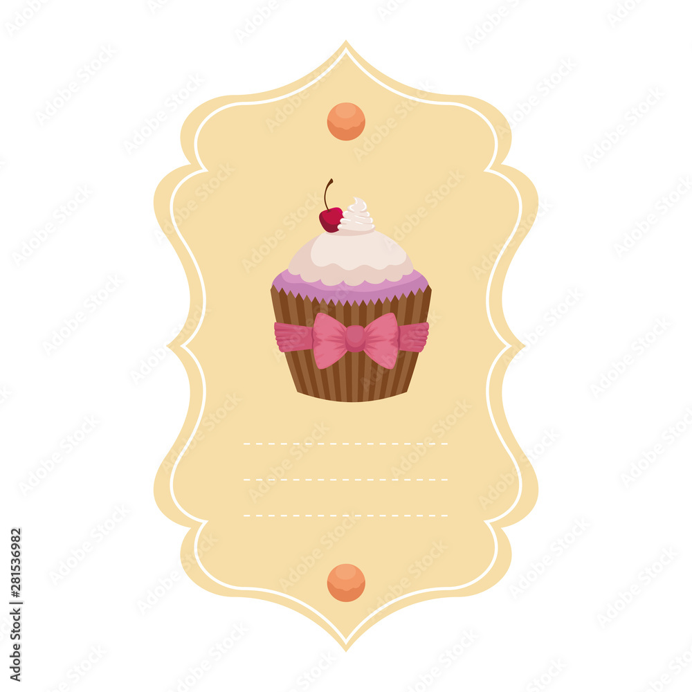 baby shower card with sweet cupcake