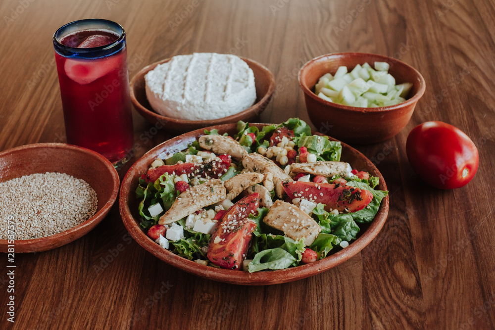 chicken breast Salad, low carb food, healthy food. chicken breast Salad, low carb food, healthy food.