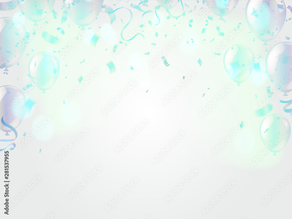 Happy Birthday Greeting Card with balloons on abstract background with light effect Happy Birthday Greeting Card with balloons on abstract background with light effect