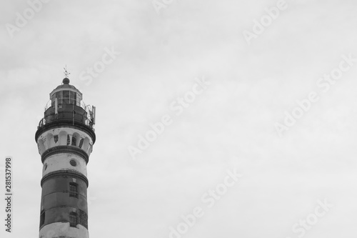 Tall lighthouse black and white background