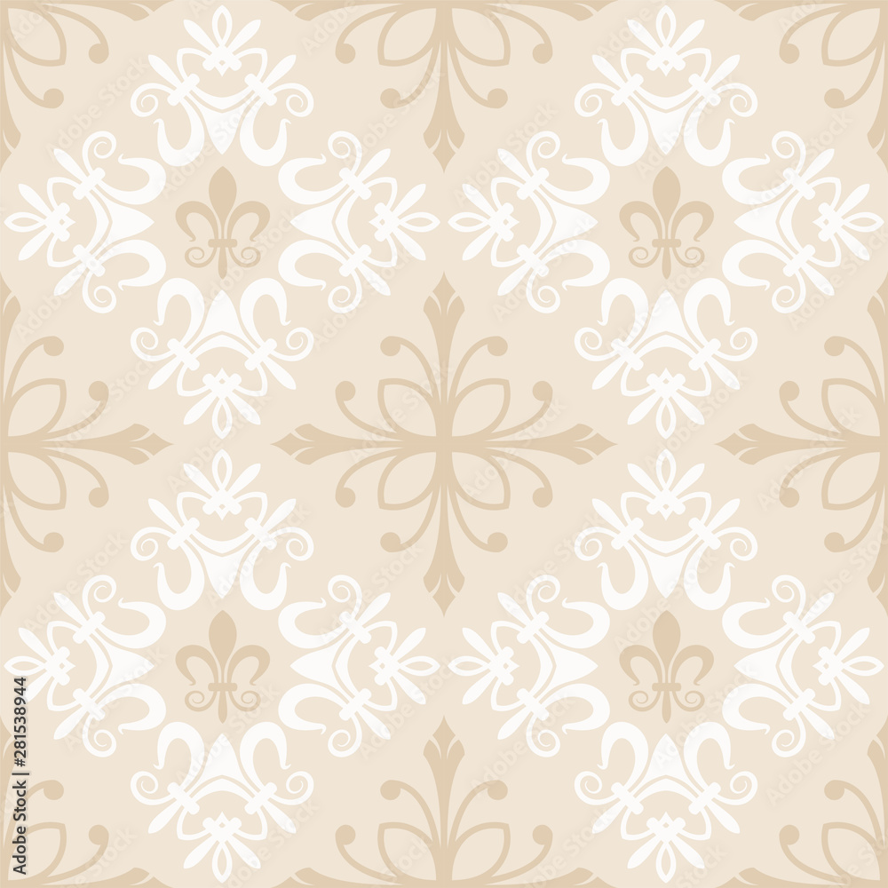beige seamless floral pattern beige seamless floral pattern