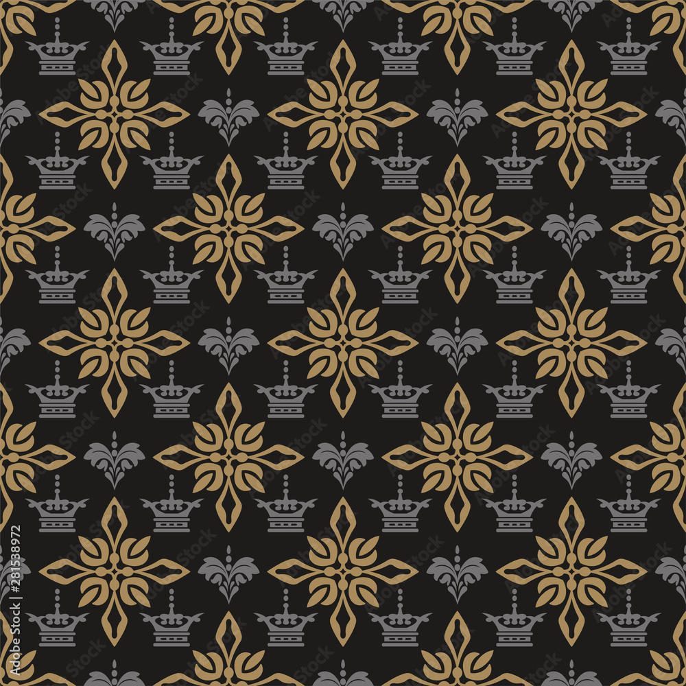 Dark royal wallpaper seamless pattern