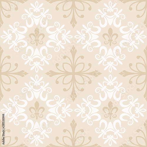 beige seamless floral pattern
