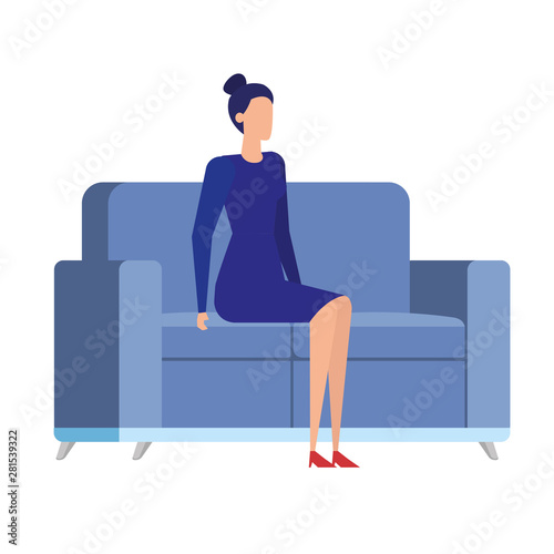 elegant businesswoman worker in livingroom