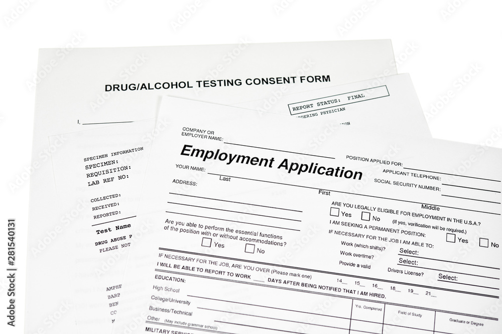 Employment Application with a Drug Test Consent Form Employment Application with a Drug Test Consent Form