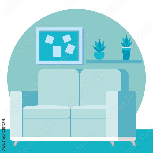 livingroom home place with sofa scene