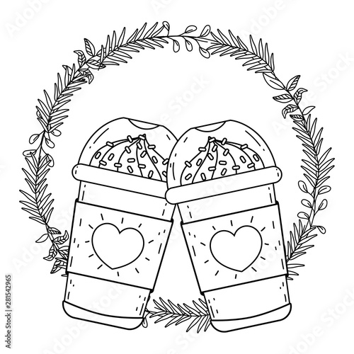 Iced coffee mug vector design