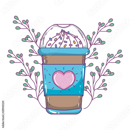 Isolated iced coffee mug vector design