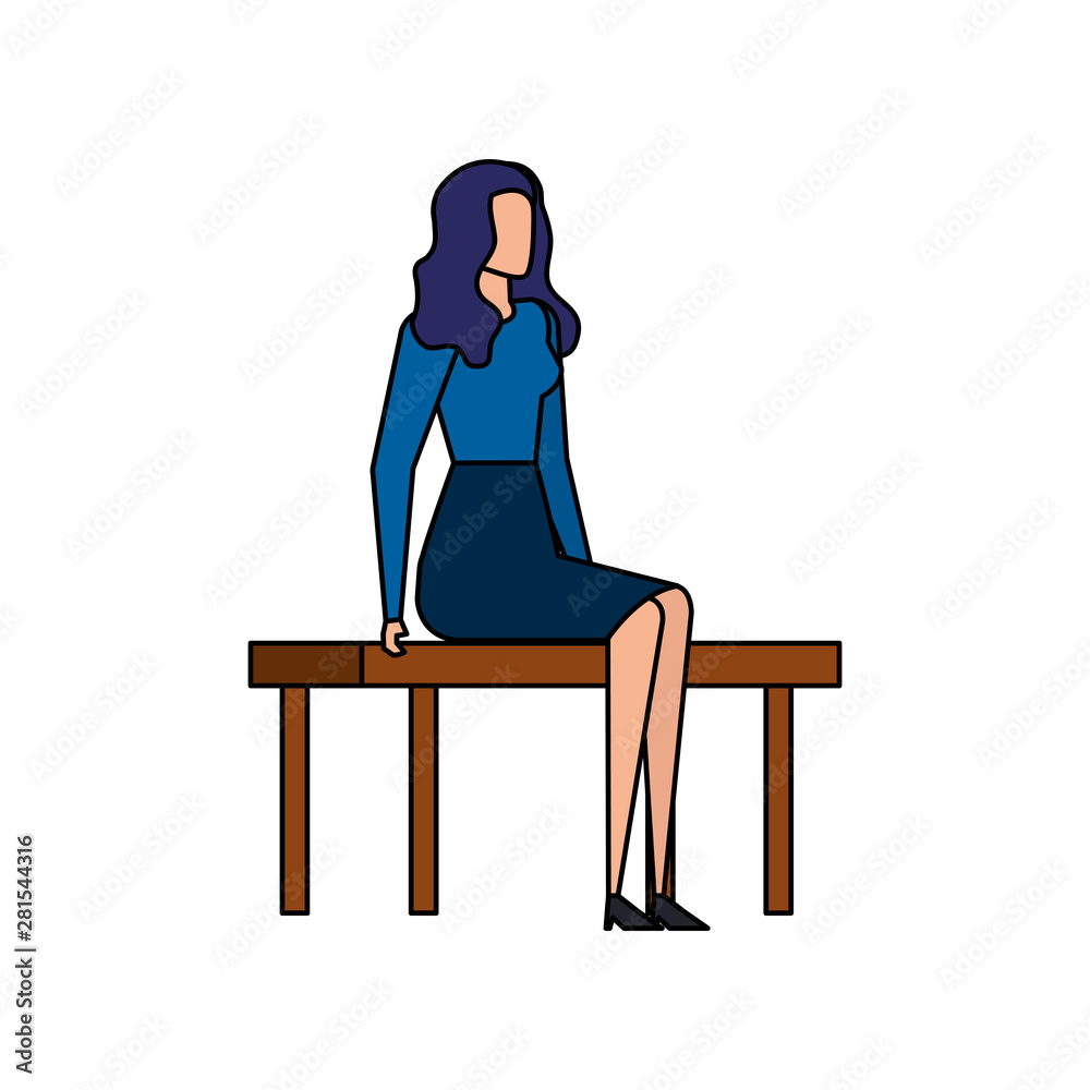 Fototapeta premium elegant businesswoman seated in the park chair