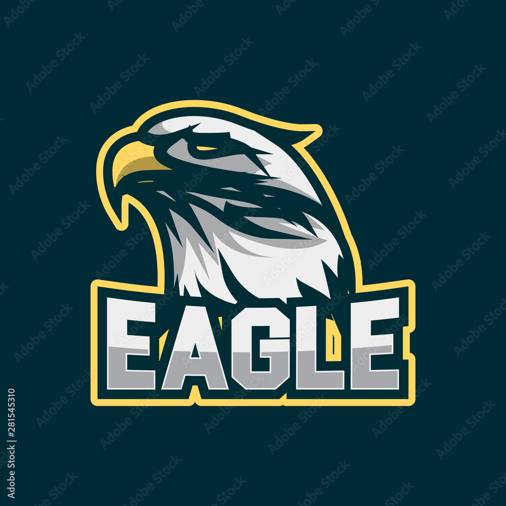 Eagle esport gaming logo design. Eagle head logo emblem design with ...