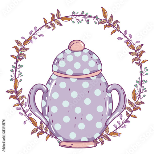 Isolated porcelain sugar bowl design
