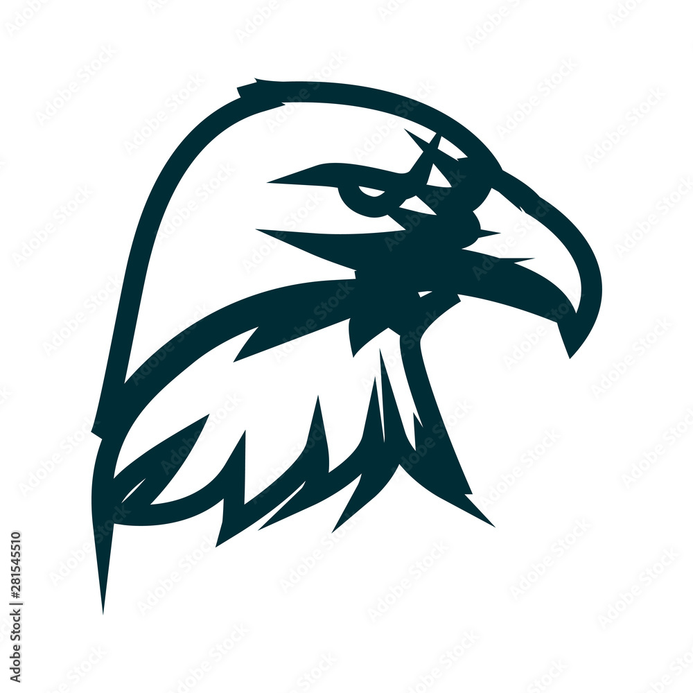 Eagle line art logo design. Eagle head outline vector illustration ...