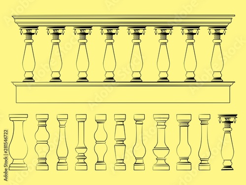 Balustrade simple colored