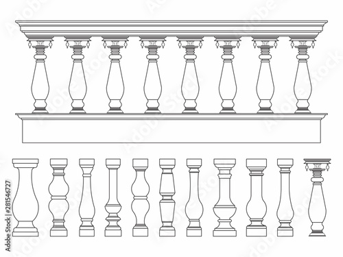 Canvas Print Balustrade simple colored