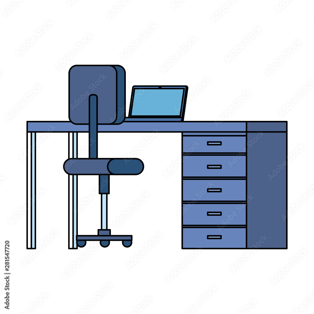 desk with laptop and chair office equipment desk with laptop and chair office equipment