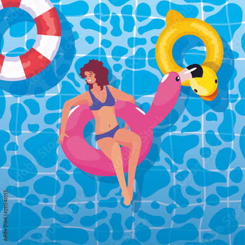 woman summer time vacations design