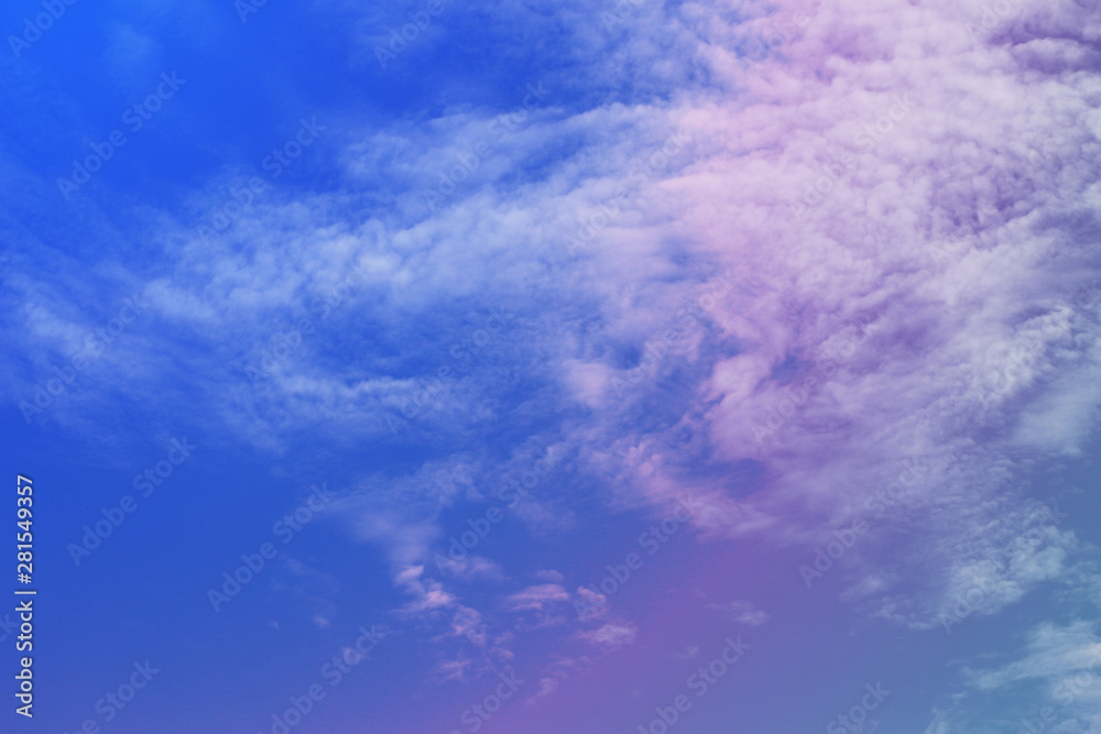 blue sky with tiny clouds nature background