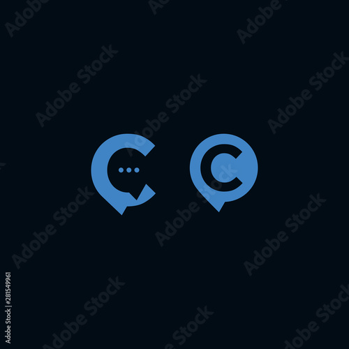 Free Download letter c talk logo and chat initial C logo - GFXLoad