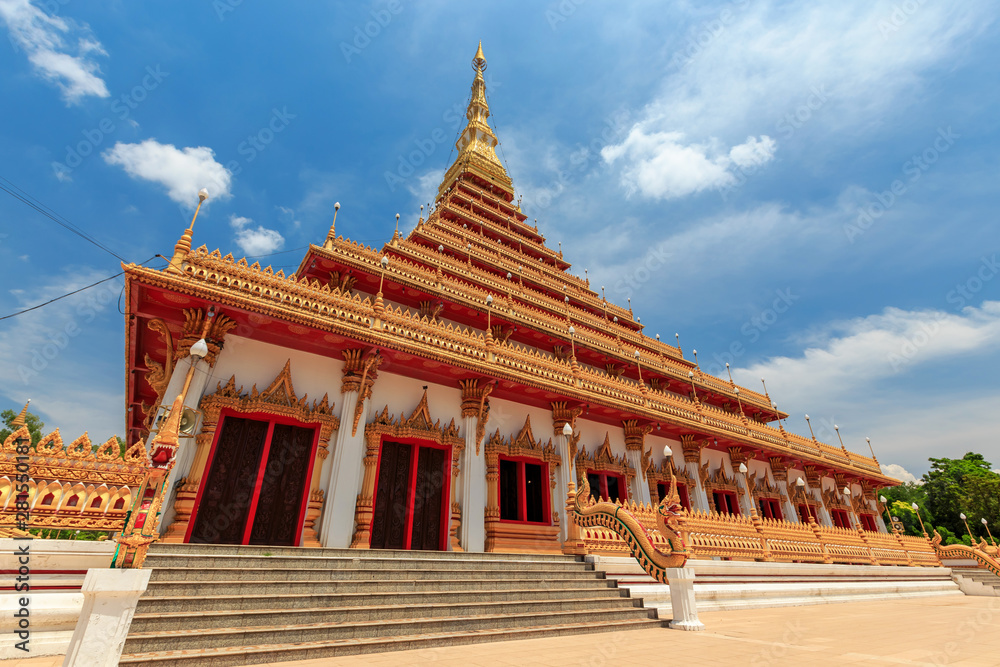 The church has a beautiful golden color in Phra Mahathat or Wat Nong Wang temple. Khon Kaen, thailand The church has a beautiful golden color in Phra Mahathat or Wat Nong Wang temple. Khon Kaen, thailand