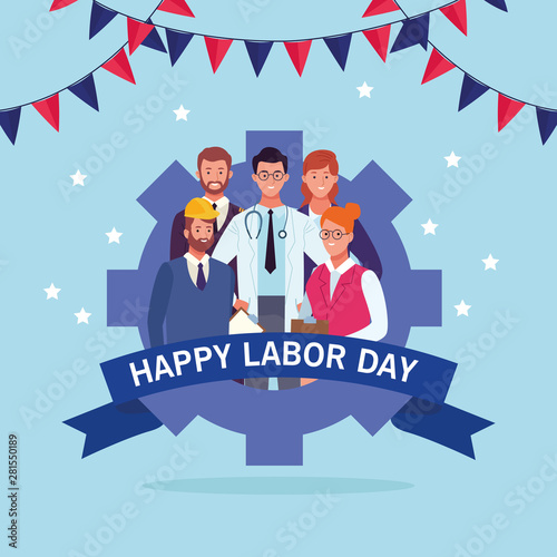 Happy labor day card, USA holiday