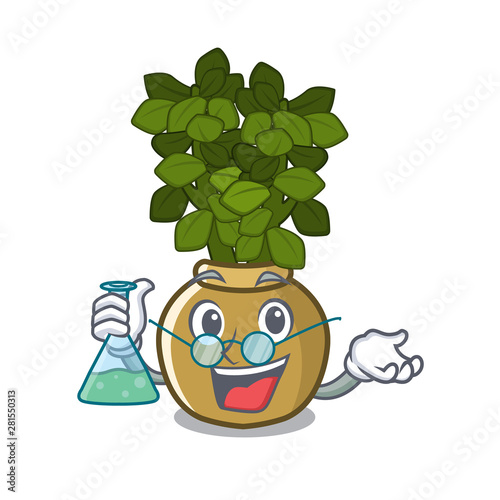 Professor jade plant pot in cartoon yard