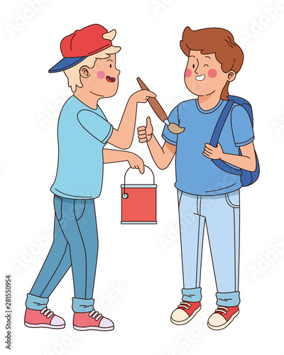 Teenagers friends smiling and having fun
