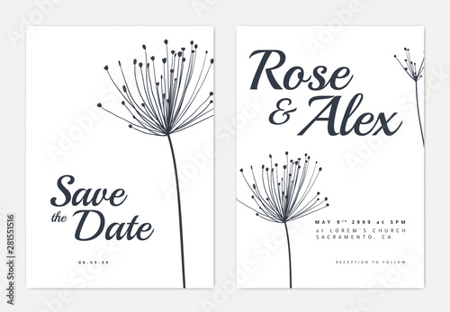 Botanical wedding invitatio...