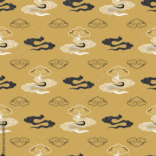 Illustration of stylized, abstract clouds