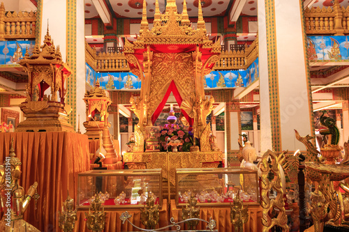 The church has a beautiful golden color in  Phra Mahathat or Wat Nong Wang temple.  Khon Kaen, thailand © PRASERT