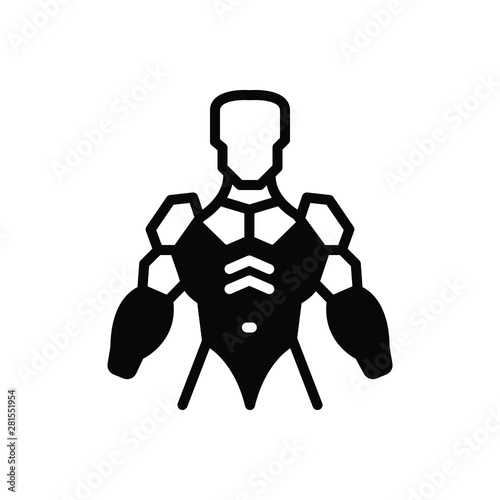 Black solid icon for exoskeleton 