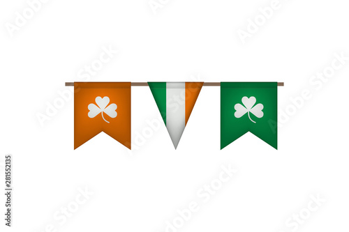 Ireland garland with flags.