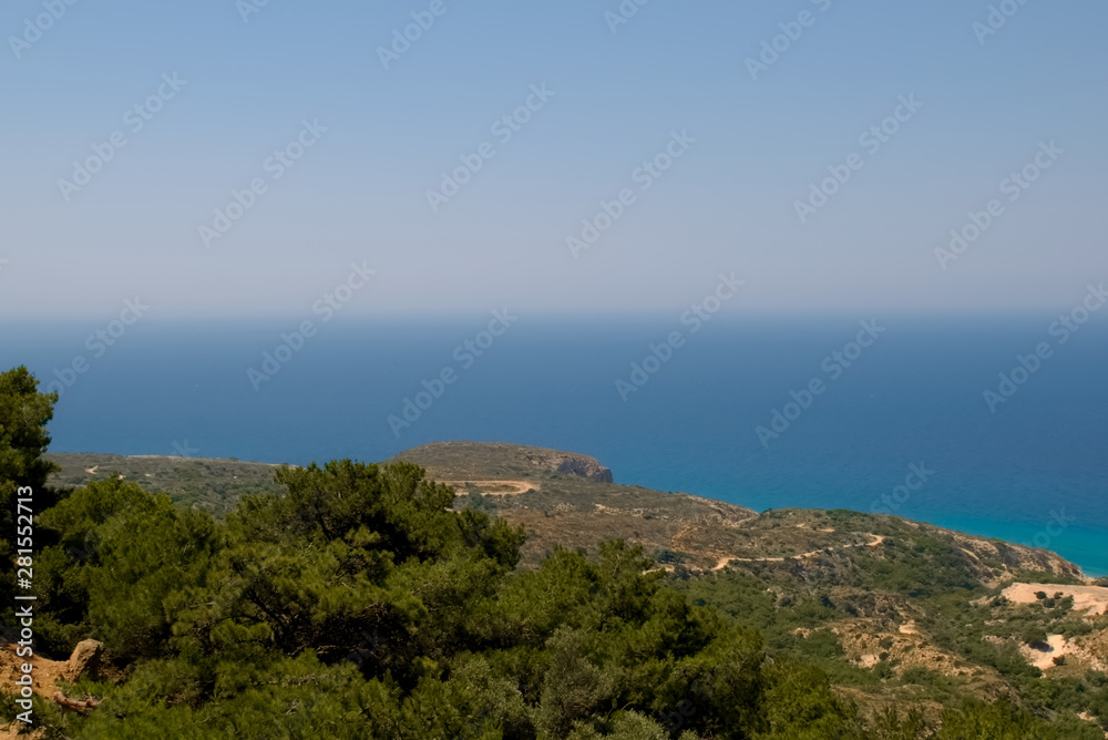 View from the monastery of Agios Ioannis Thymianos on the island of Kos in Greece