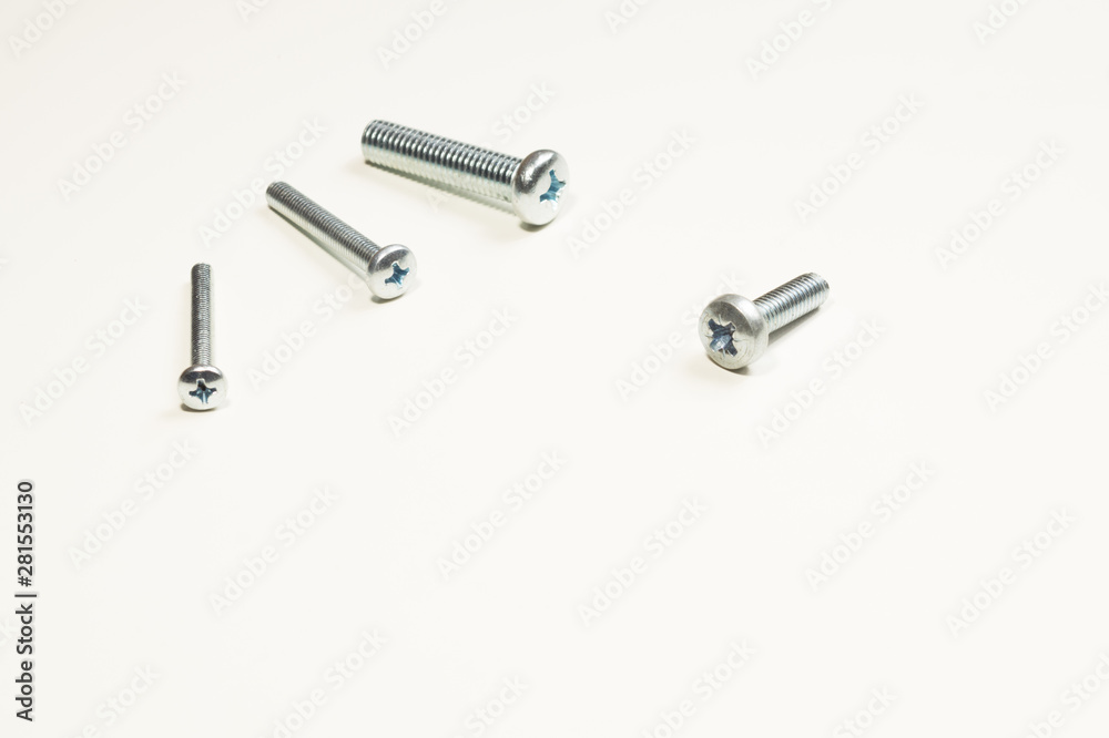 Screws on a white background Screws on a white background