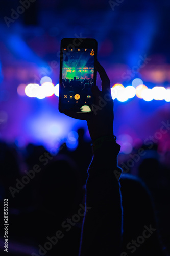 Tel Aviv/Israel - February 23rd 2018: Taking a photo of a concert