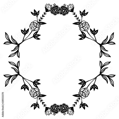 Flower and branches leaf, decoration of frame, wallpaper of cards. Vector