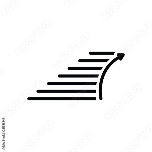 Black solid icon for stairs 