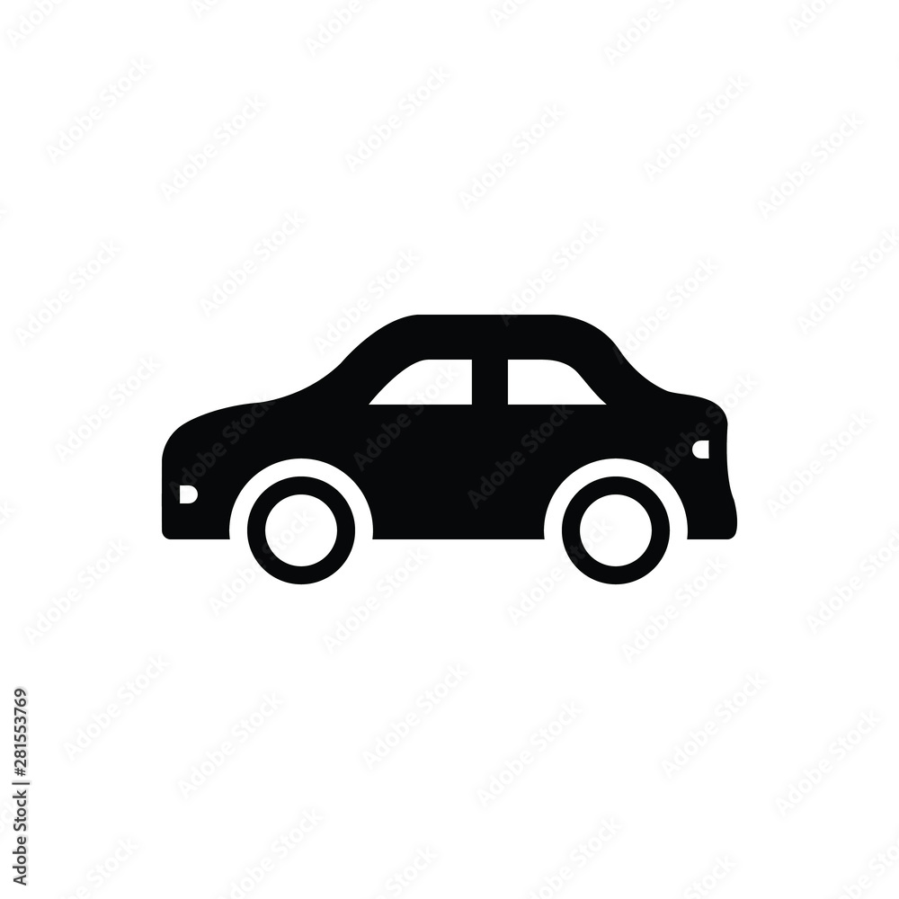 Black solid icon for car conveyance 