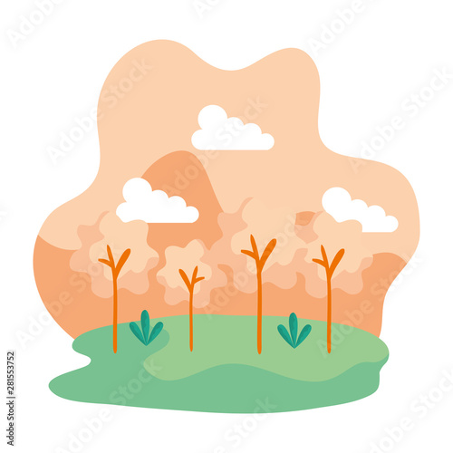 camp field landscape scene icon