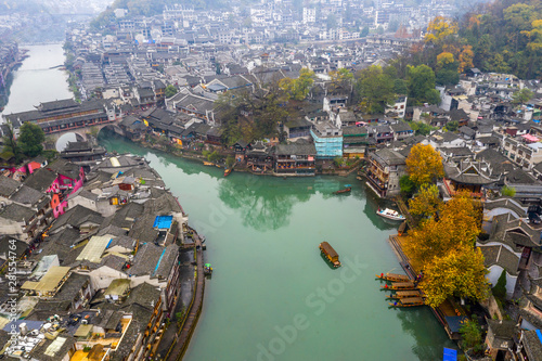Amazing ancient city view of Fenghuang town in China