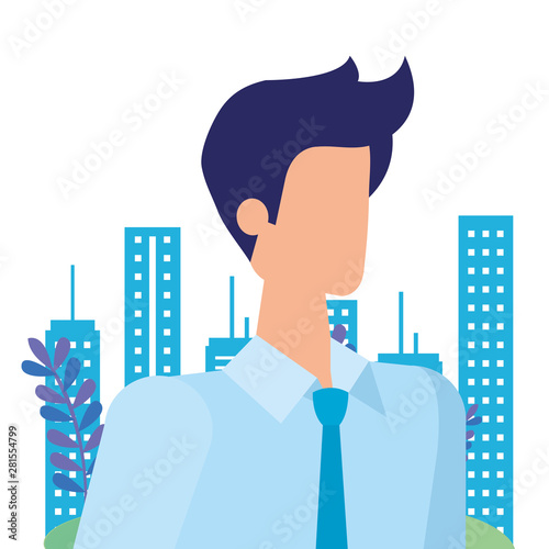 elegant businessman worker in the park