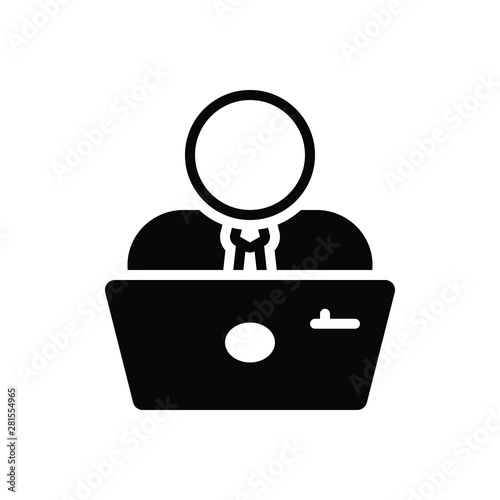 Black solid icon for employee 