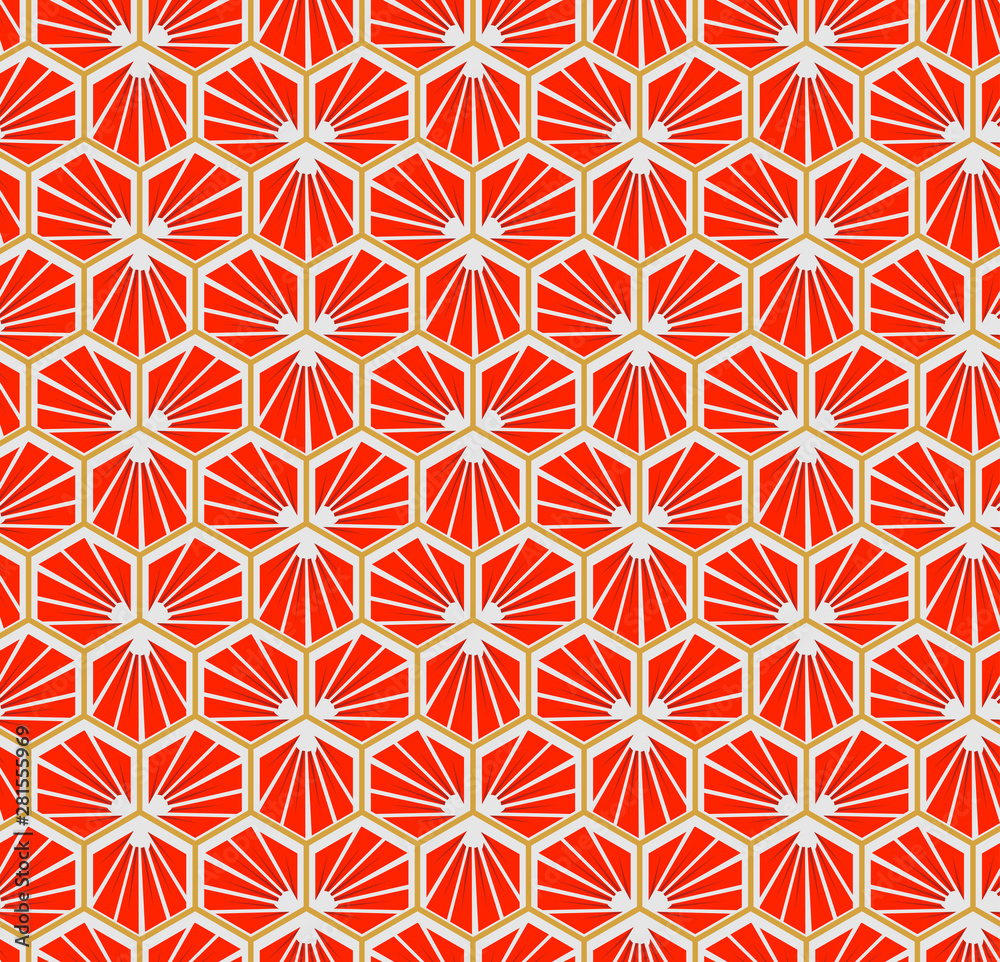 Japanese Honeycomb Flower Seamless Pattern Japanese Honeycomb Flower Seamless Pattern